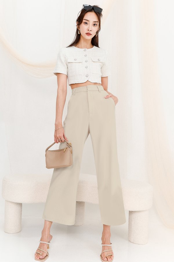 Harlyn Highwaisted Pants in Buttermilk Cream