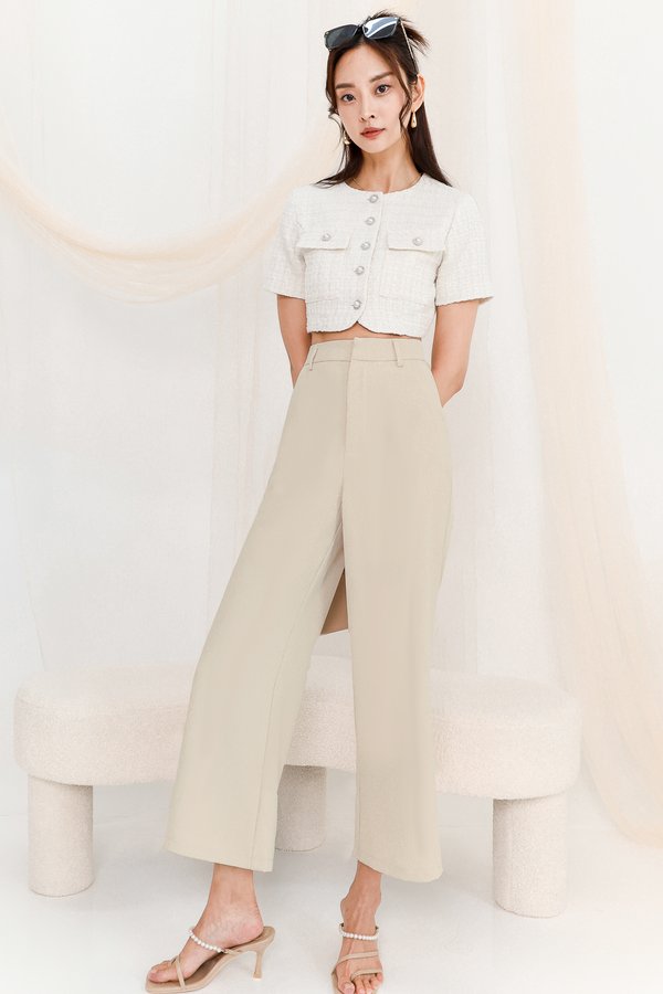 Harlyn Highwaisted Pants in Buttermilk Cream