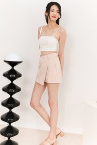 Raquel Ruched Co-ord Padded Top in White Raquel Ruched Co-ord Padded Top in White