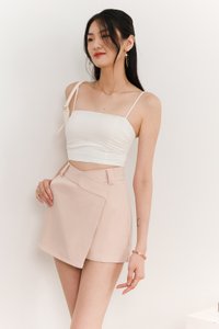 Raquel Ruched Co-ord Padded Top in White Raquel Ruched Co-ord Padded Top in White