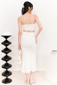 Raquel Ruched Co-ord Skirt in White Raquel Ruched Co-ord Skirt in White