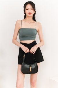 Raquel Ruched Co-ord Padded Top in Muted Green Raquel Ruched Co-ord Padded Top in Muted Green