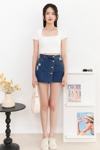 Dale Denim Skorts in Dark Wash