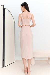 DEFECT | Ciara Co-ord Work Midi Skirt in Blush in L DEFECT | Ciara Co-ord Work Midi Skirt in Blush in L