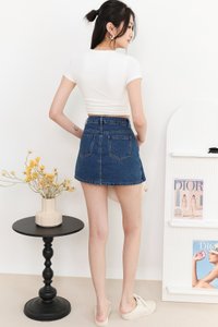 Dale Denim Skorts in Dark Wash