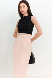 DEFECT | Ciara Co-ord Work Midi Skirt in Blush in L DEFECT | Ciara Co-ord Work Midi Skirt in Blush in L