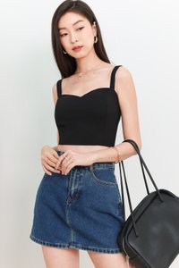 Ciara Co-ord Bustier Padded Top in Black