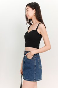 Ciara Co-ord Bustier Padded Top in Black