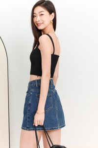 Ciara Co-ord Bustier Padded Top in Black