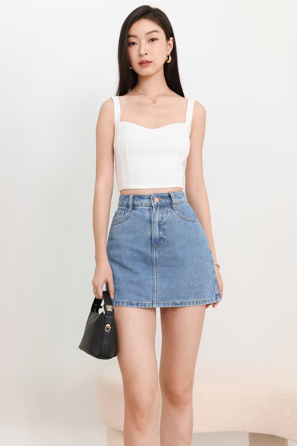 DEFECT | Ciara Co-ord Bustier Padded Top in White in S