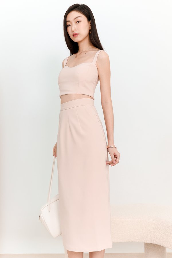 Ciara Co-ord Bustier Padded Top in Blush