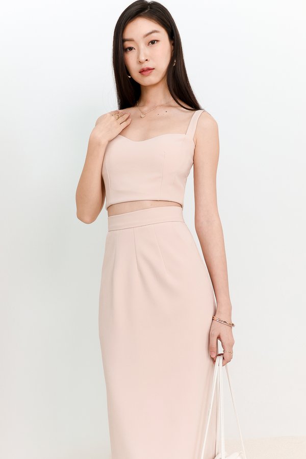 Ciara Co-ord Bustier Padded Top in Blush