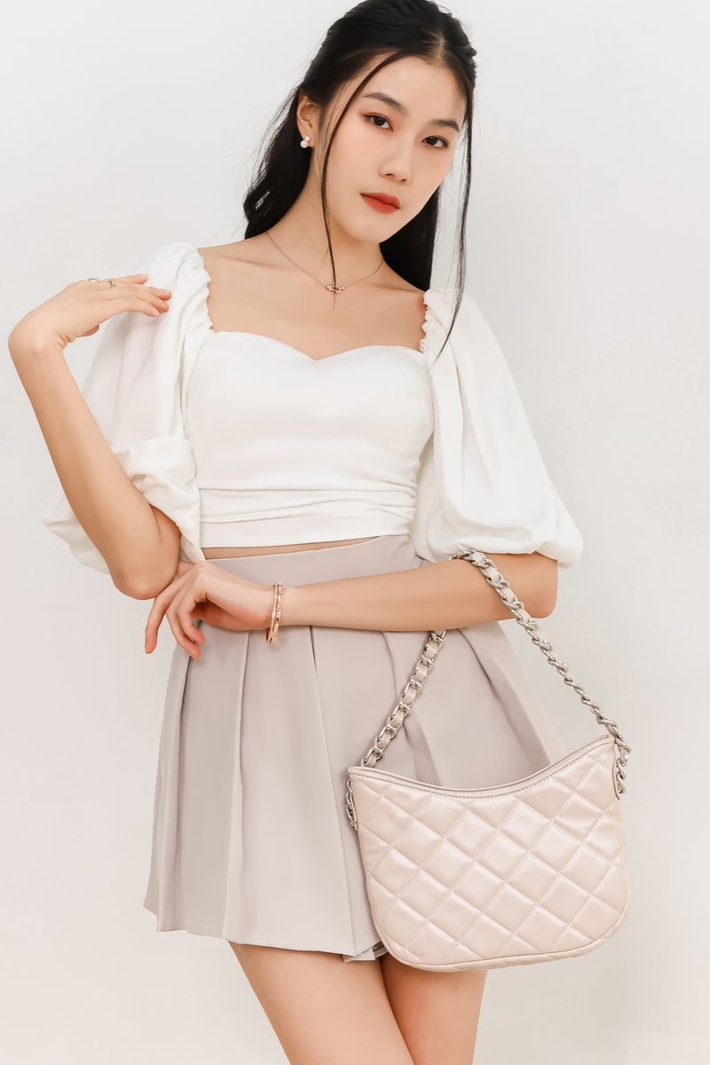 DEFECT | Serrine Sweetheart Padded Top in White in S