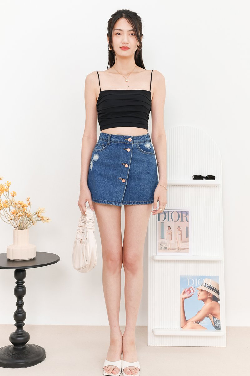 Tilly Tiered Co-ord Top in Black