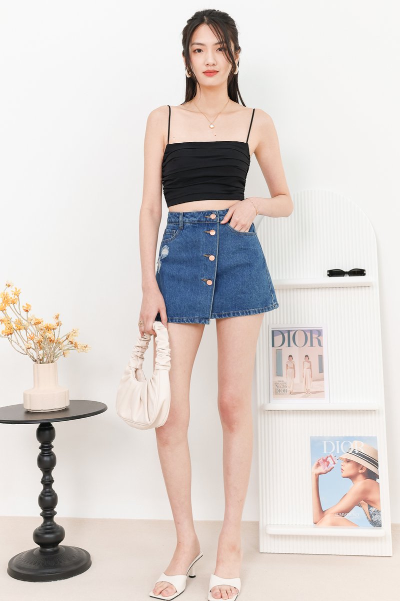 Tilly Tiered Co-ord Top in Black