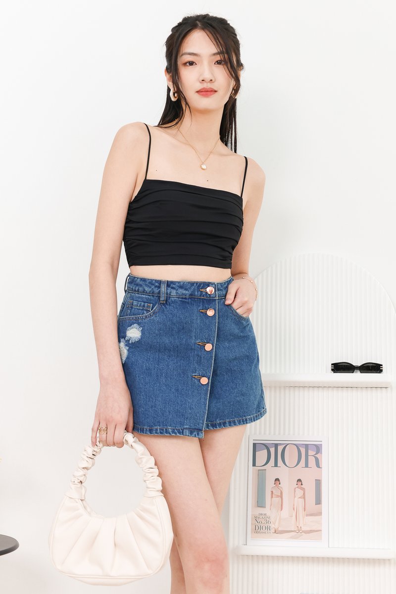 Tilly Tiered Co-ord Top in Black
