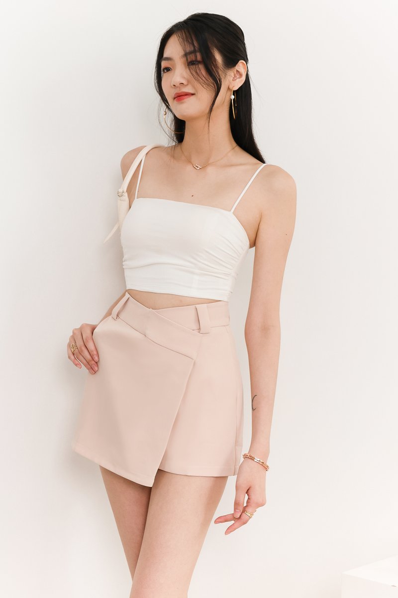 Odessa Overlap Skorts in Nude Blush