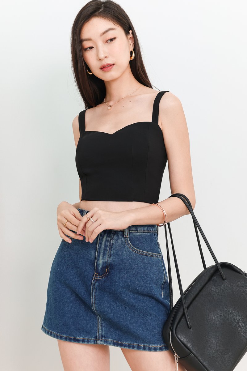 Ciara Co-ord Bustier Padded Top in Black