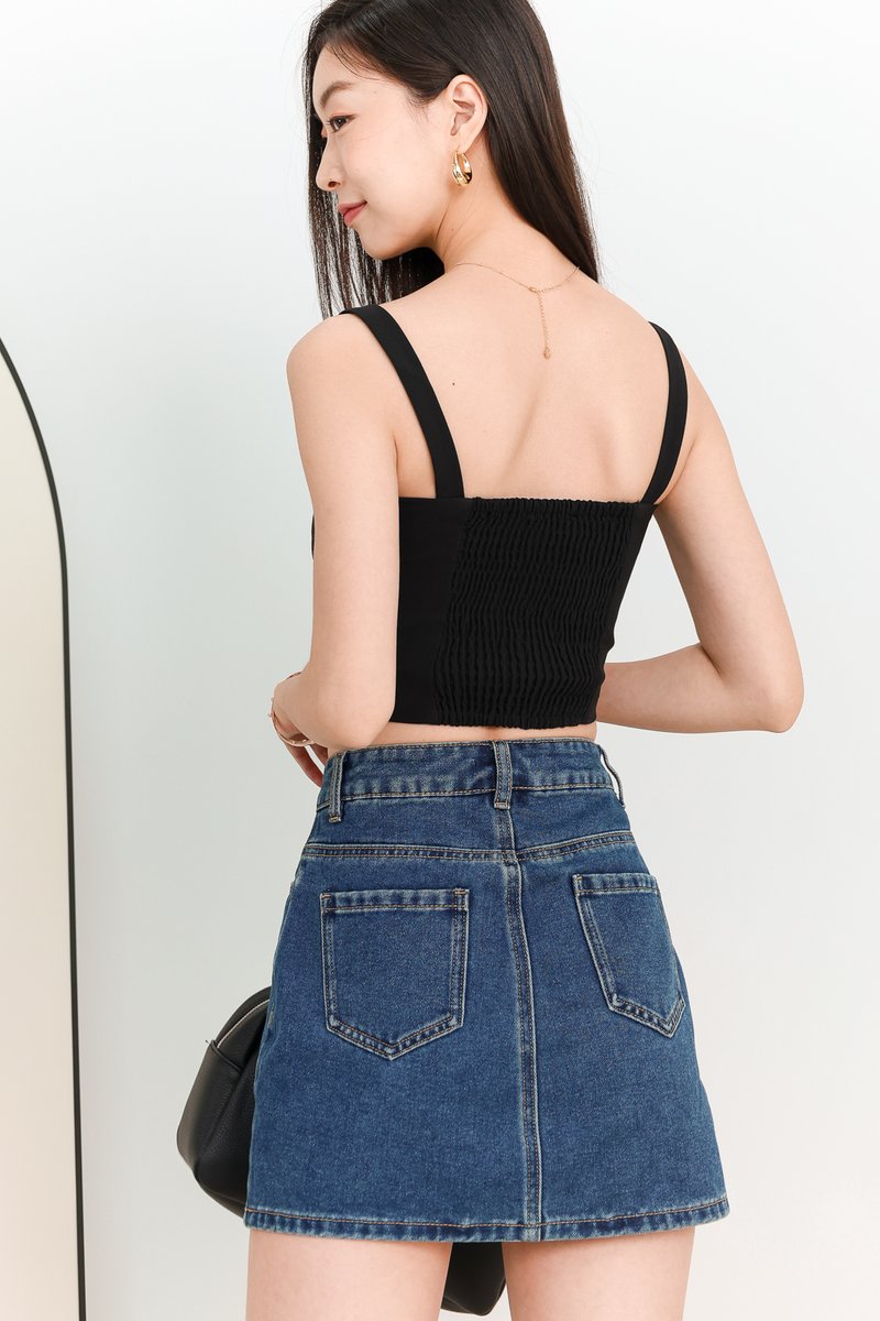 Ciara Co-ord Bustier Padded Top in Black