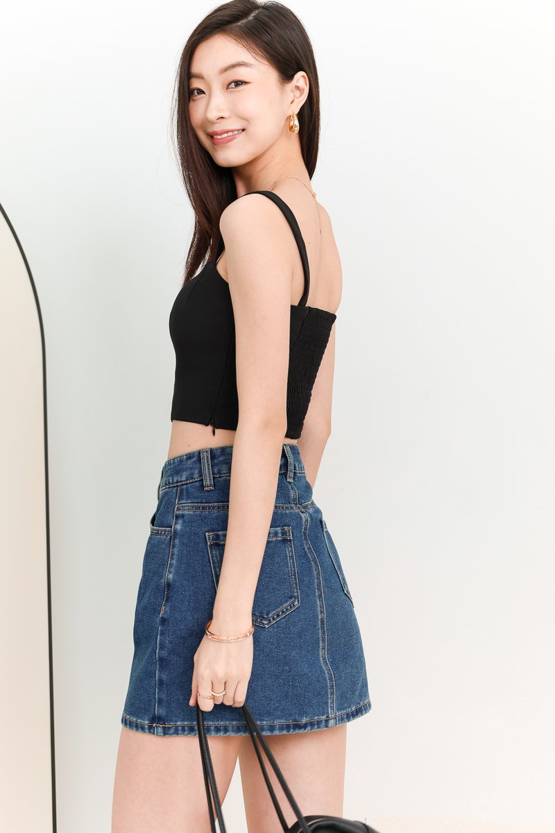 Ciara Co-ord Bustier Padded Top in Black