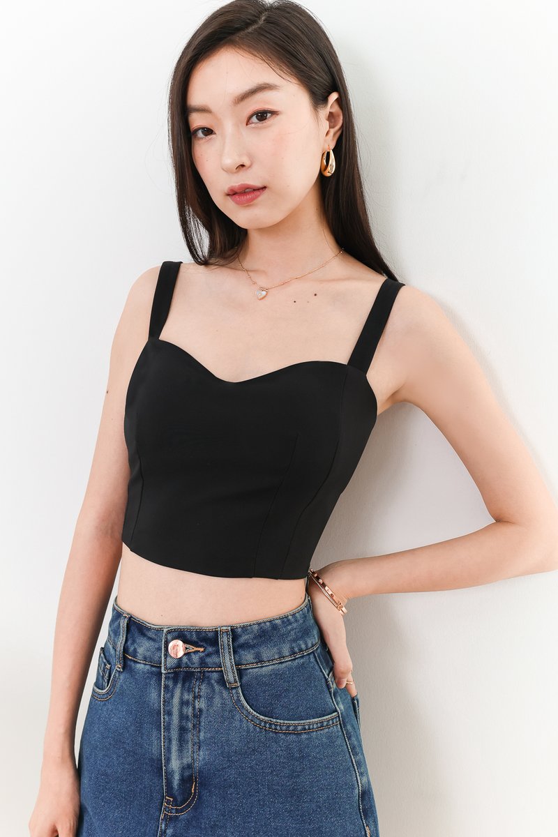 Ciara Co-ord Bustier Padded Top in Black