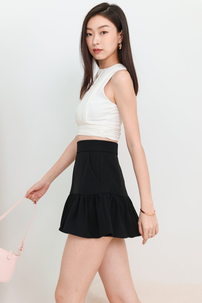 DEFECT | Piper Pleat Top in White in S