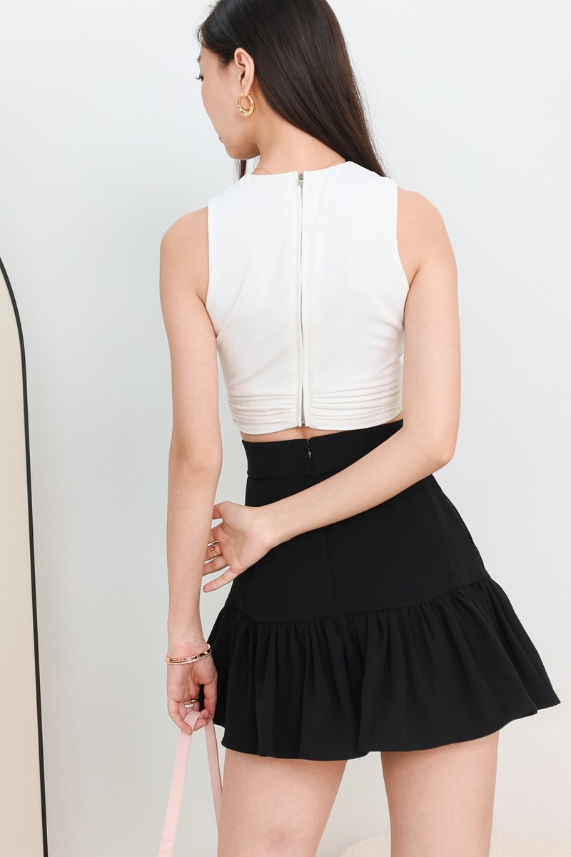 DEFECT | Piper Pleat Top in White in S