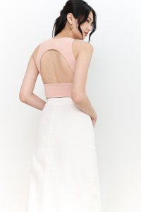 Bren Back Cut Out Tank in Pink Bren Back Cut Out Tank in Pink