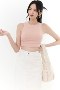 Bren Back Cut Out Tank in Pink Bren Back Cut Out Tank in Pink