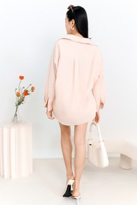 DEFECT | Oliver Oversized Shirt in Blush IN XXS