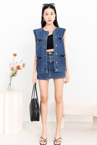 Dana Denim Co-ord Vest in Dark Wash Dana Denim Co-ord Vest in Dark Wash