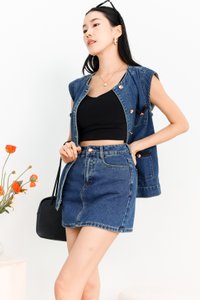 Dana Denim Co-ord Vest in Dark Wash Dana Denim Co-ord Vest in Dark Wash