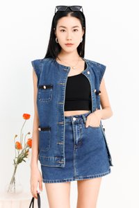 Dana Denim Co-ord Vest in Dark Wash Dana Denim Co-ord Vest in Dark Wash
