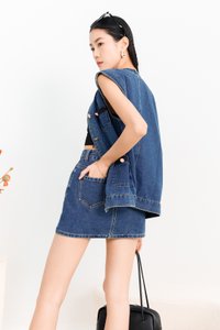 Dana Denim Co-ord Vest in Dark Wash Dana Denim Co-ord Vest in Dark Wash