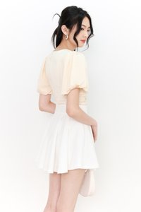 SALE EXCLUSIVE | Peggy Puffy Ruched Top in Pastel Yellow  SALE EXCLUSIVE | Peggy Puffy Ruched Top in Pastel Yellow