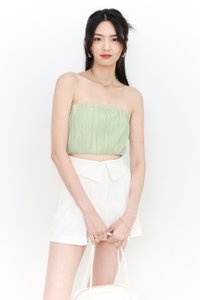 SALE EXCLUSIVE | Paylyn Pleated Tube Top in Green SALE EXCLUSIVE | Paylyn Pleated Tube Top in Green