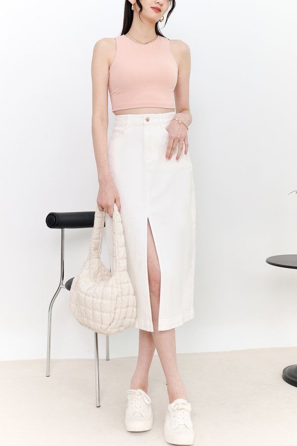 DEFECT | Dex Denim Midi in White in XS