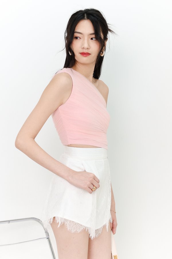 DEFECT | Miranda Mesh Toga Top in Pink in XS