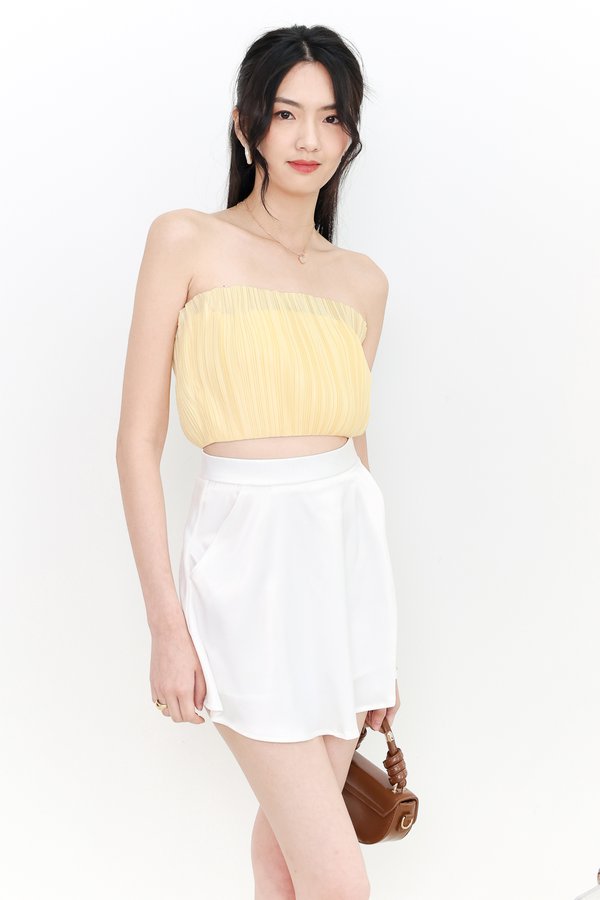 DEFECT | Paylyn Pleated Tube Top in Yellow in XXS