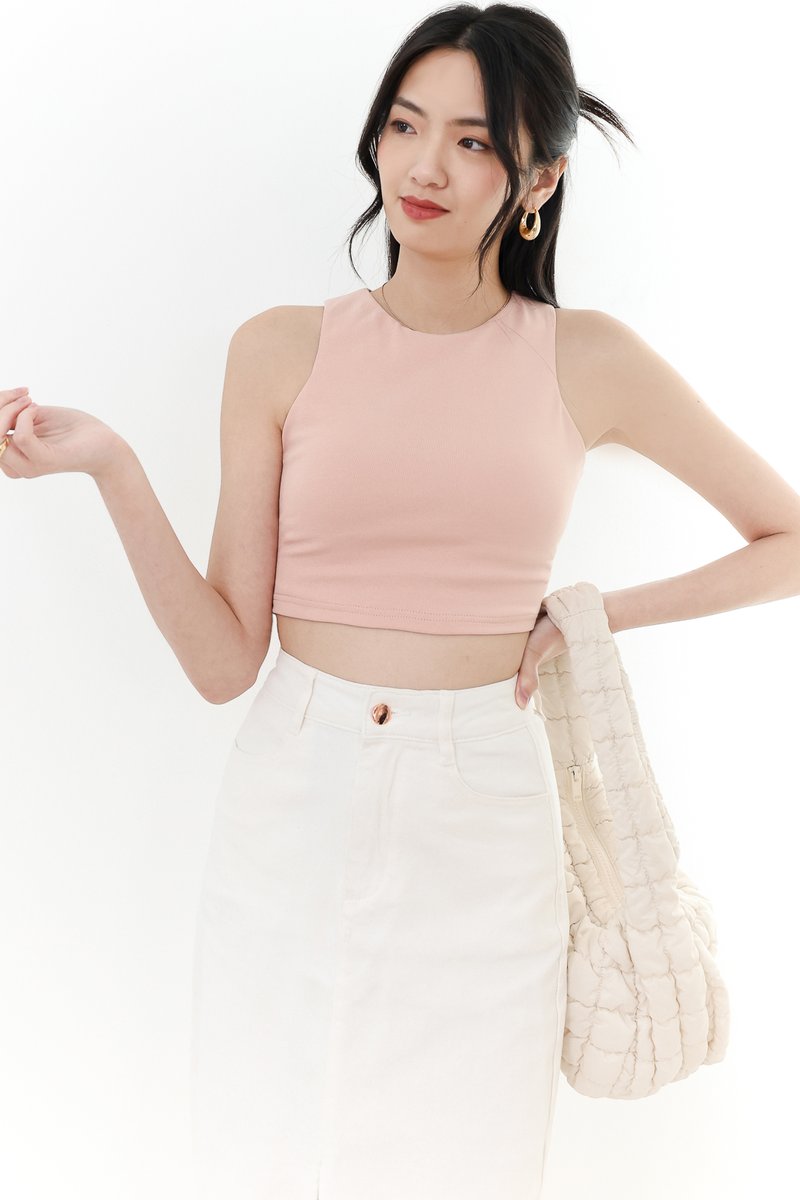 Bren Back Cut Out Tank in Pink Bren Back Cut Out Tank in Pink