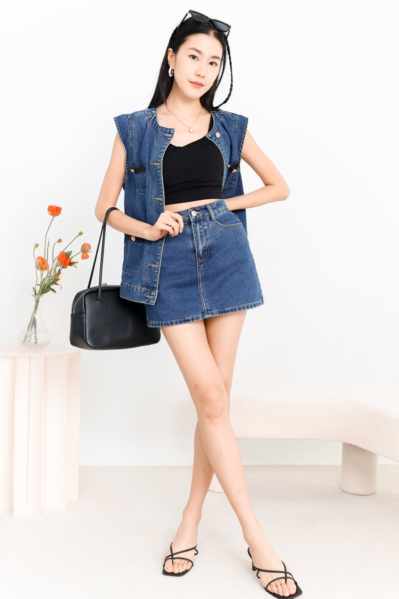 Dana Denim Co-ord Vest in Dark Wash Dana Denim Co-ord Vest in Dark Wash