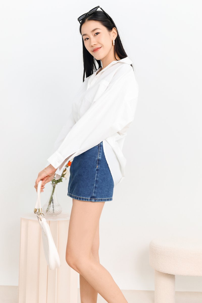 DEFECT | Oliver Oversized Shirt in White in M DEFECT | Oliver Oversized Shirt in White in M