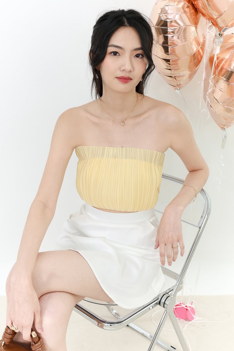 SALE EXCLUSIVE | Paylyn Pleated Tube Top in Yellow