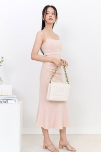 DEFECT | Rianna Ruched Mermaid Midi in Blush in XS