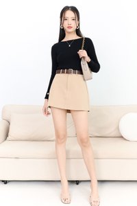 DEFECT | Berlin Belted Skorts in Camel Brown in XXS/XS/S/M/L/XL