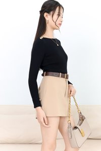 DEFECT | Berlin Belted Skorts in Camel Brown in XXS/XS/S/M/L/XL