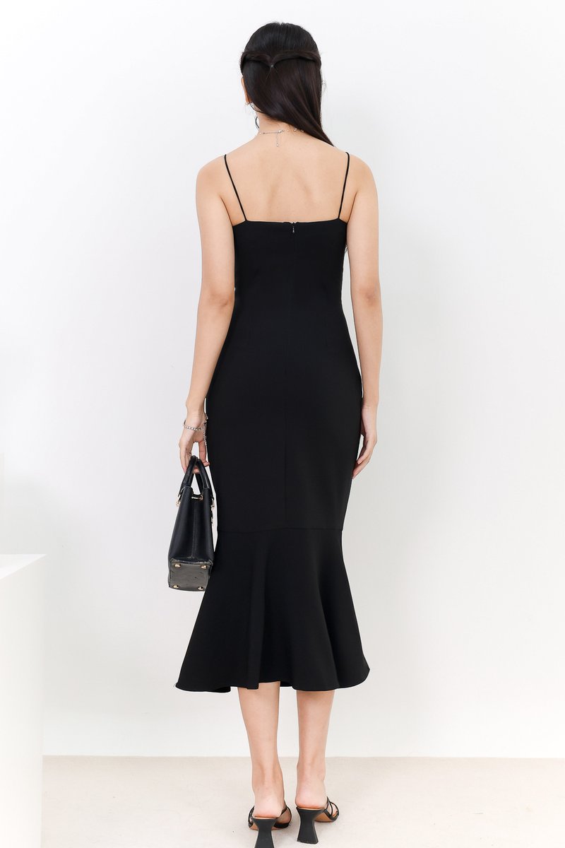 DEFECT | Rianna Ruched Mermaid Midi in Black In XS, S & L