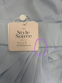 DEFECT | Deliana Drape Satin Midi in Pastel Blue in XS, M, L & XL DEFECT | Deliana Drape Satin Midi in Pastel Blue in XS, M, L & XL