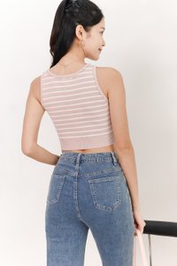 Sandrine Stripes Knit Tank in Pink x White Sandrine Stripes Knit Tank in Pink x White
