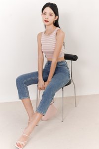 Sandrine Stripes Knit Tank in Pink x White Sandrine Stripes Knit Tank in Pink x White